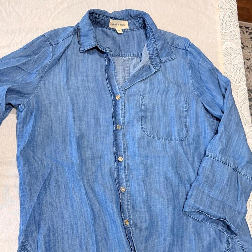 Anthropologie Cloth & Stone Tencel Chambray Shirt